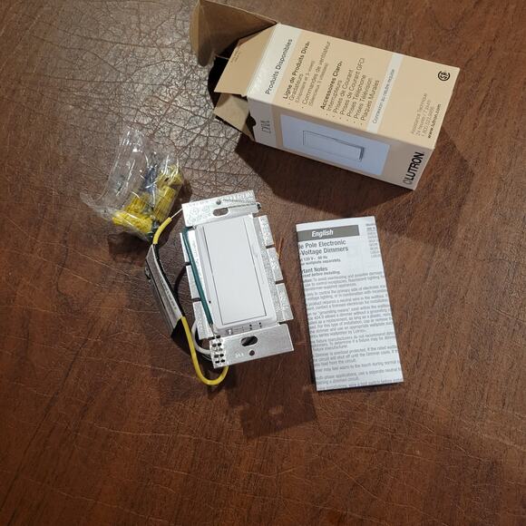 Lutron DVELV-300P-WH 300-Watt Diva Low Voltage Single Pole Dimmer, White New - Picture 7 of 10